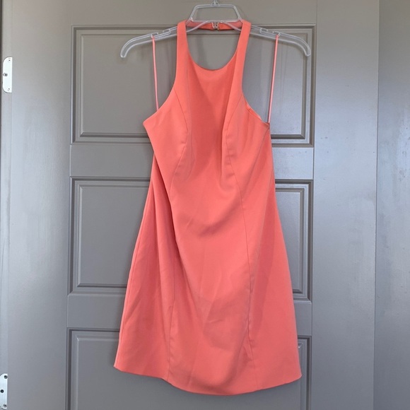 JAY GODFREY BENIOFF MINI DRESS PAPAYA 6 - Picture 2 of 8